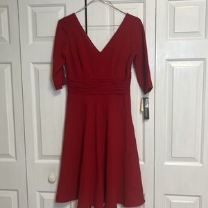 NWT Vintage Maggy London Red Poly/ Silk Dress Size 8